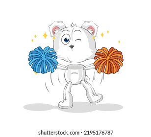 the polar bear cheerleader cartoon. cartoon mascot vector