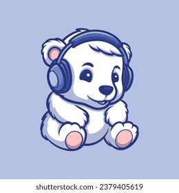 Polar Bear Chil Music Cartoon