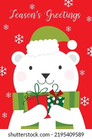 polar bear christmas greeting card design