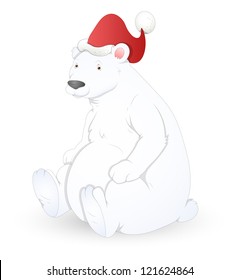 Polar Bear - Christmas Vector Illustration