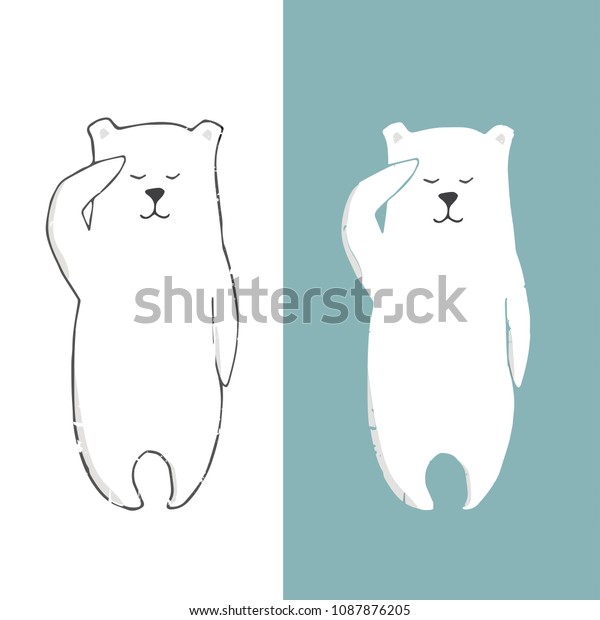 Polar Bear Clip Art Color Texture Stock Vector Royalty Free