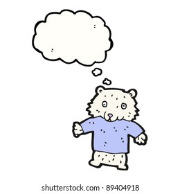polar bear in clothes cartoon