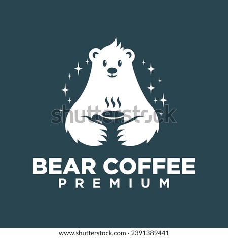 Polar Bear Coffee logo icon illustration template design