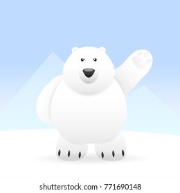 polar bear cold winter snow vector illustration