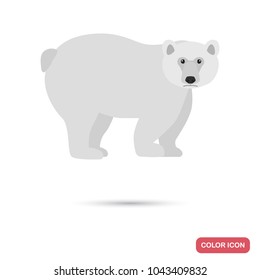 Polar bear color flat icon