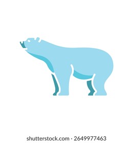 ícone plano de cor urso polar para projetos digitais e de impressão. Animais do Ártico.Ícones limpos mínimos para aplicativos e sites. Ícones simples modernos para UI UX e branding