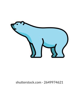 ícone da linha de cor do urso polar para projetos digitais e de impressão. Animais do Ártico.Ícones limpos mínimos para aplicativos e sites. Ícones simples modernos para UI UX e branding