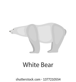 Polar bear color vector icon. Flat design