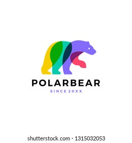 polar bear colorful logo vector icon illustration