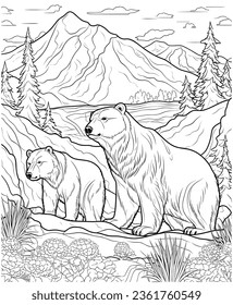 polar bear coloring pages for adults