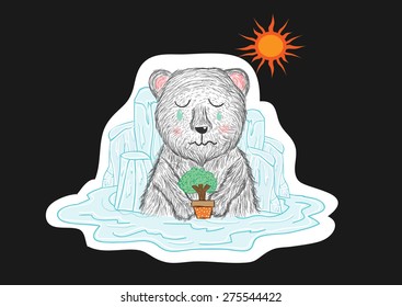 polar bear cry .please save the trees ,save the world,and save me