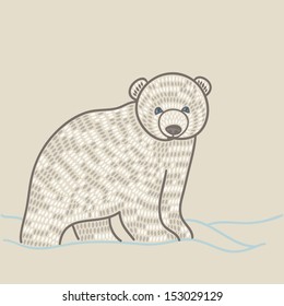 polar bear cub in snow