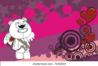polar bear cupid cartoon background in vector format very easy to edit