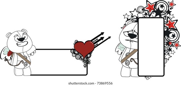 polar bear cupid cartoon copyspace in vector format
