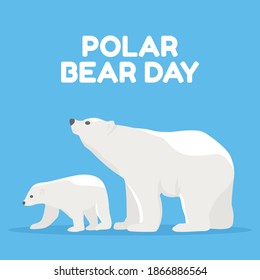 Polar Bear Day Vector Illustration. Suitable for Greeting Card, Poster and Banner.