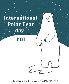 Polar bear day vector illustration. Bear illustration for placard, brochure, poster