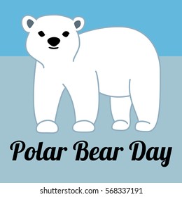 Polar Bear Day. Vector illustration. Polar bear on blue background