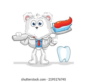 the polar bear dentist illustration. character vector