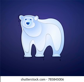 polar bear design looks like melting snow, vector