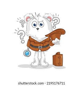 the polar bear detective vector. cartoon character