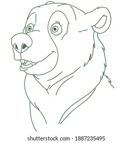 Polar bear drawn in pencil