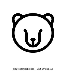 Polar bear. Editable stroke vector icon.