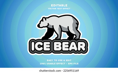 polar bear editable text effect logo with modern style	
