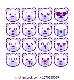 Polar bear emoticon set