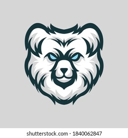 Polar bear esport logo design. Animal logo. Suitable for T-shirt, sticker and more.