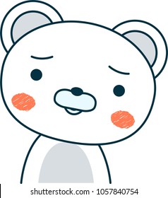 Polar bear expression Be troubled