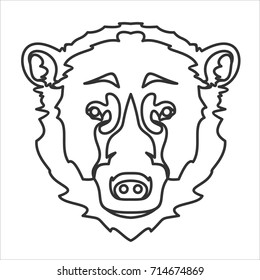 Polar bear. Face flat icon design. Animal icons