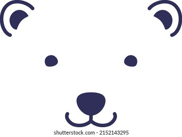 Polar bear face illustration (front face)