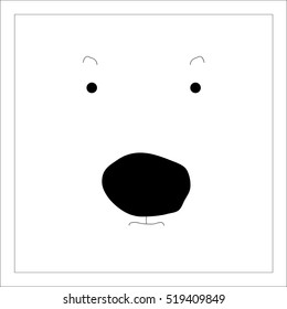 polar bear face minimal graphic