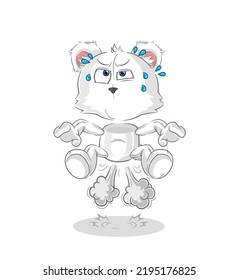 the polar bear fart jumping illustration. character vector