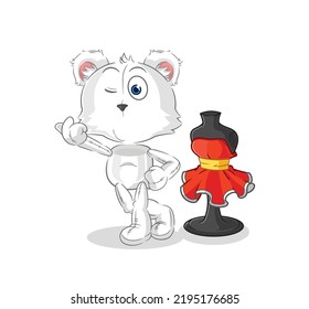 the polar bear fashion designer vector. cartoon character