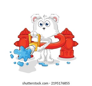 the polar bear firefighter vector. cartoon character