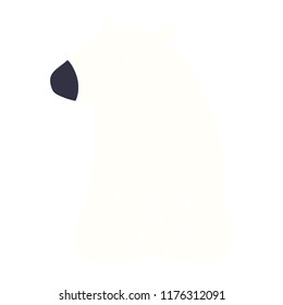caricatura de color plano del oso polar