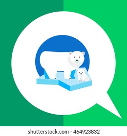 Polar bear flat icon