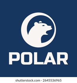 polar bear flat minimalist logo design