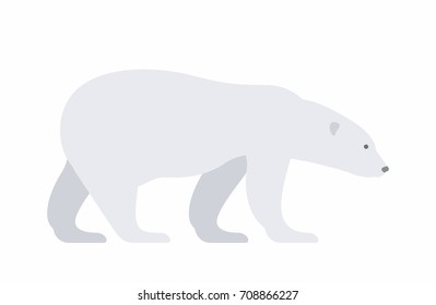 Polar Bear Flat Style On White Stock Vector (Royalty Free) 708866227 ...