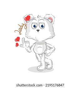 the polar bear flirting illustration. character vector