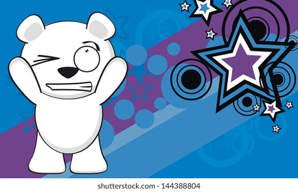 polar bear funny cartoon background in vector format