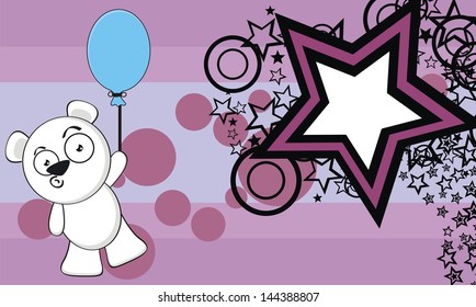 polar bear funny cartoon background in vector format