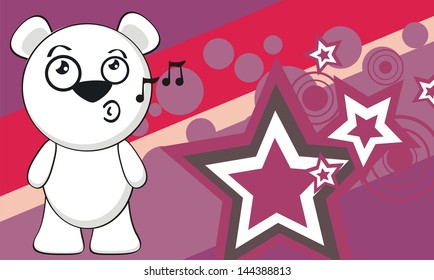 polar bear funny cartoon background in vector format