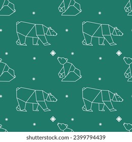 Polar bear geometric shapes. Winter print. Vector.