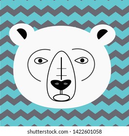 Polar bear global warming ecological problems white blue and black waves vector