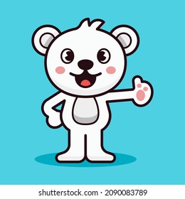 Polar Bear Good Or Thumbs Up Pose Illustration