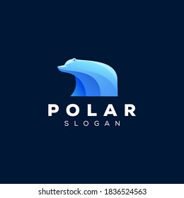 polar bear gradient logo design