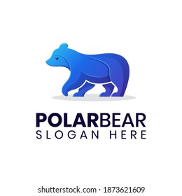 Polar bear gradient logo template