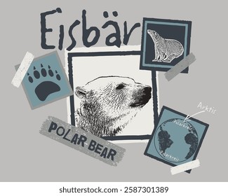 Polar Bear Graphic Detail Print